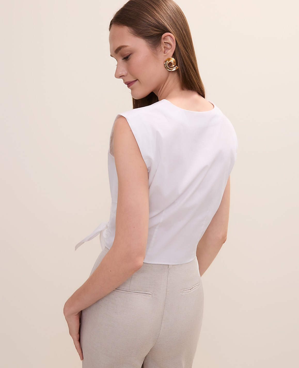 Petite V-Neck Tie Waist Wrap Top