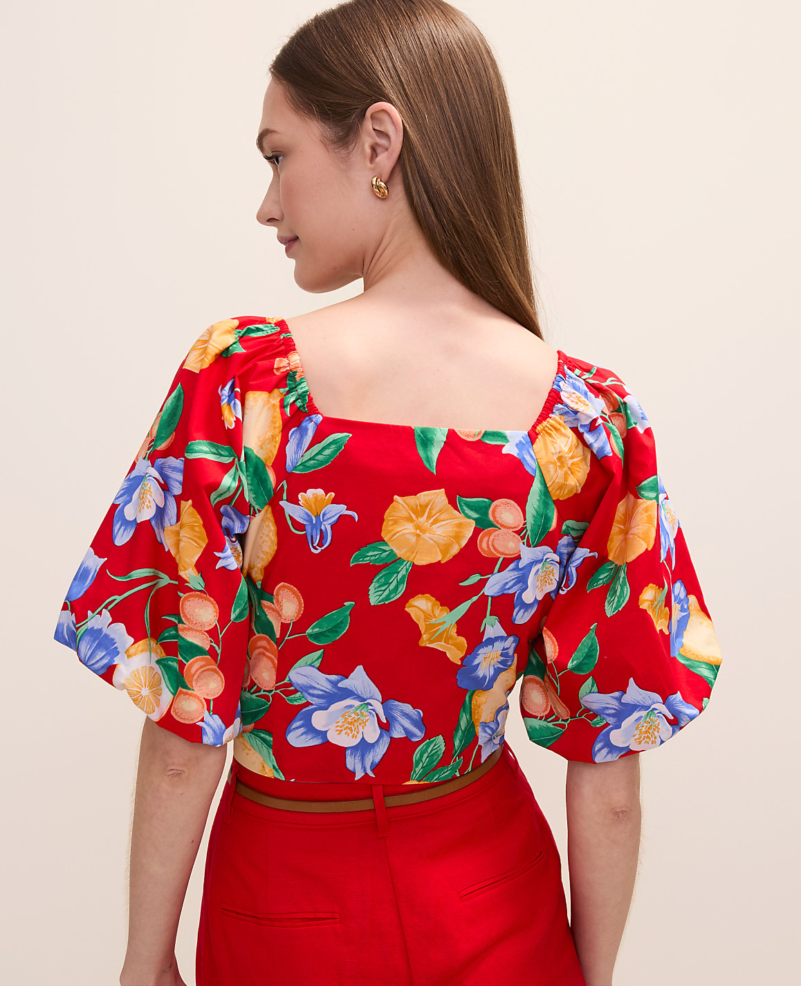 Floral Puff Sleeve Blouse