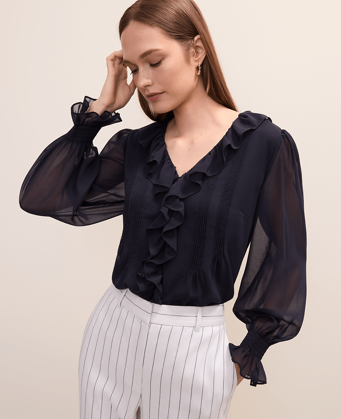 Ruffle Trim Blouse