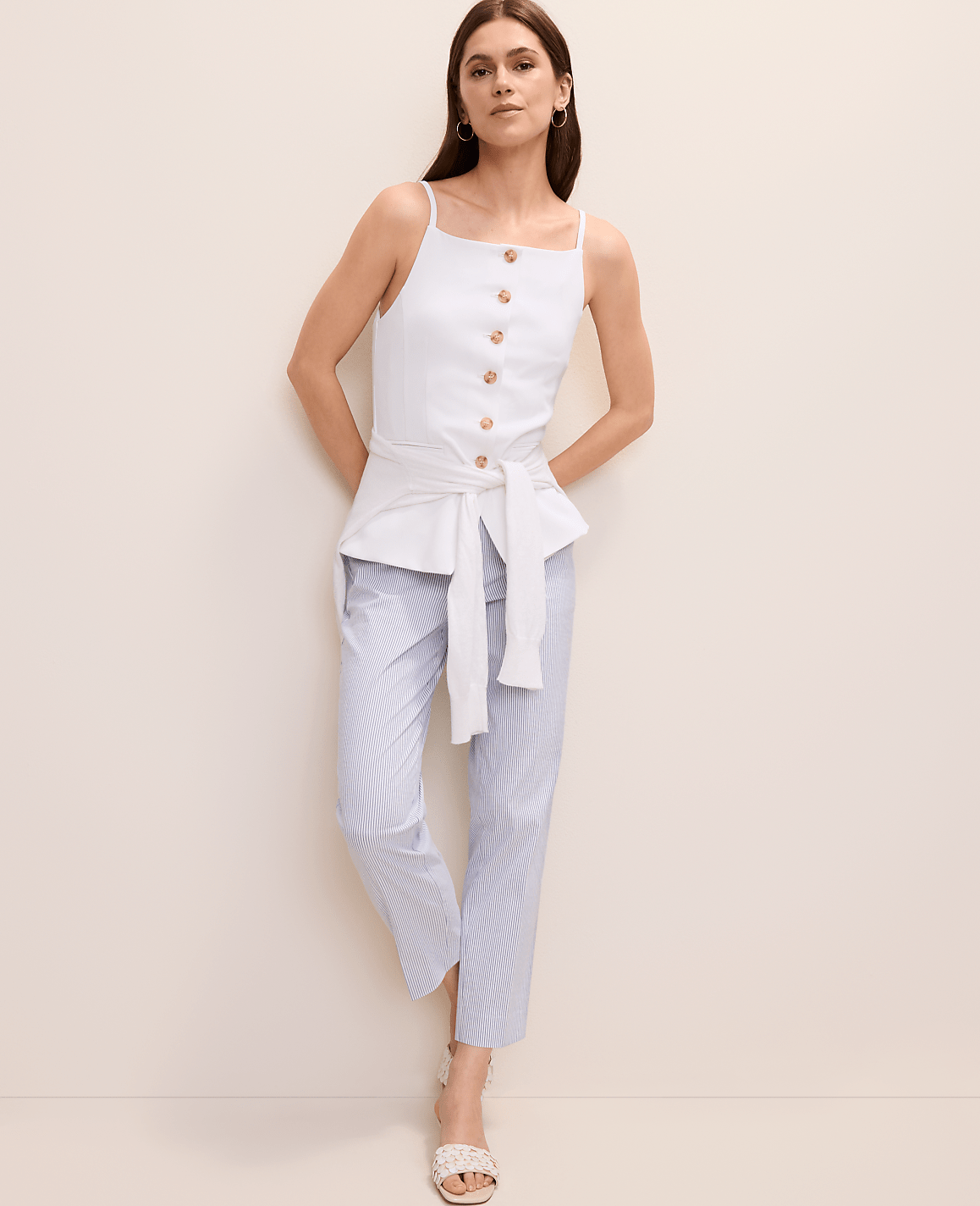 The Petite Ankle Pant in Seersucker