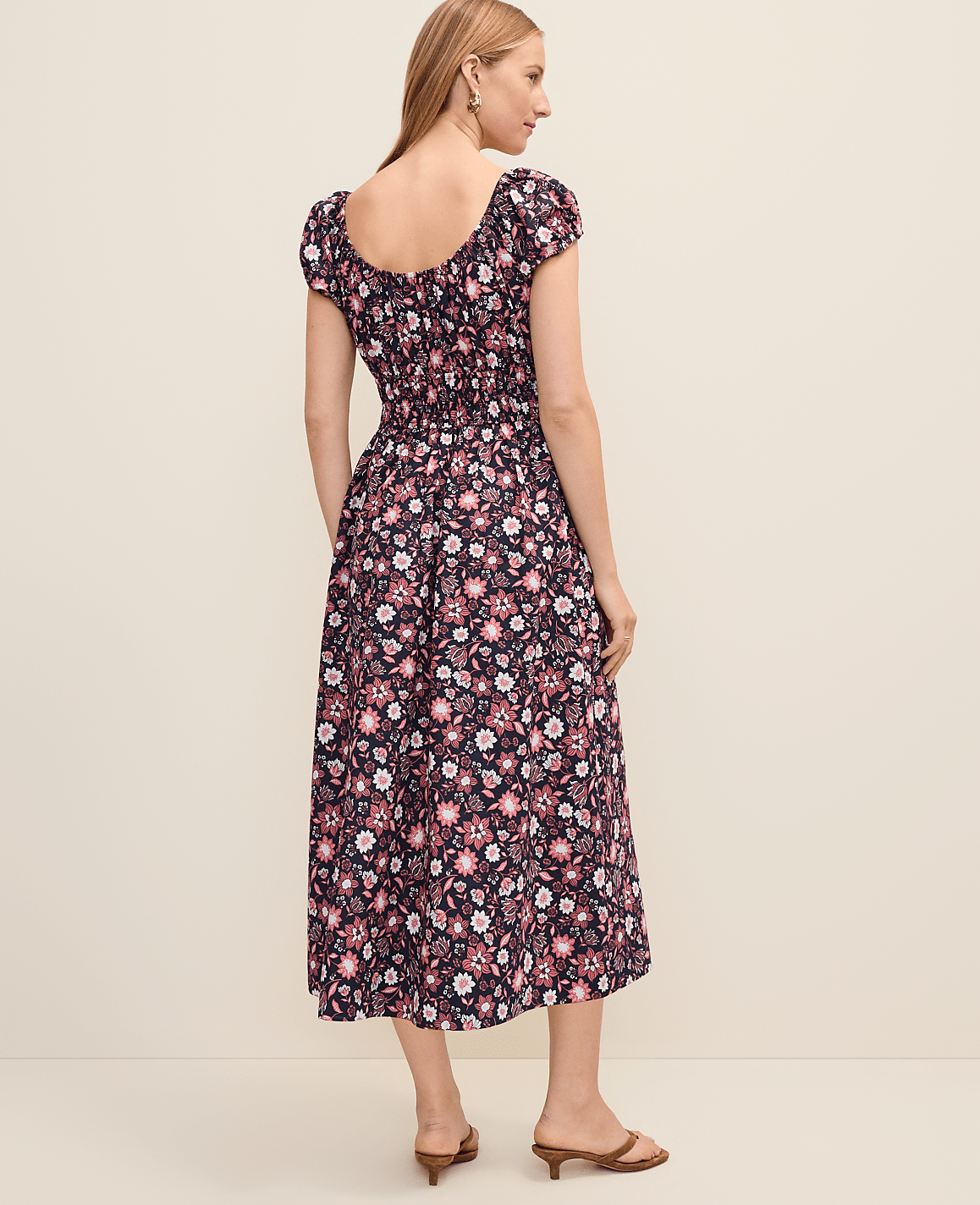 Petite Weekend Floral Smocked Midi Dress