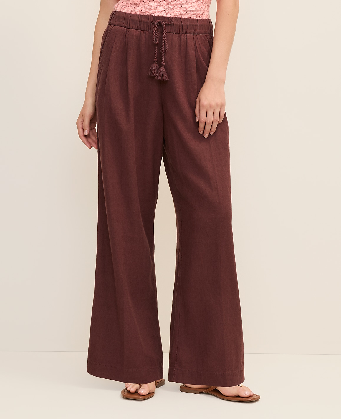 Weekend Easy Fit Wide-Leg Pant in Linen Blend