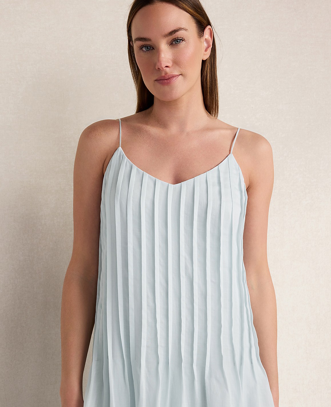 Haven Well Within Ramie Blend Pintuck Maxi Dress