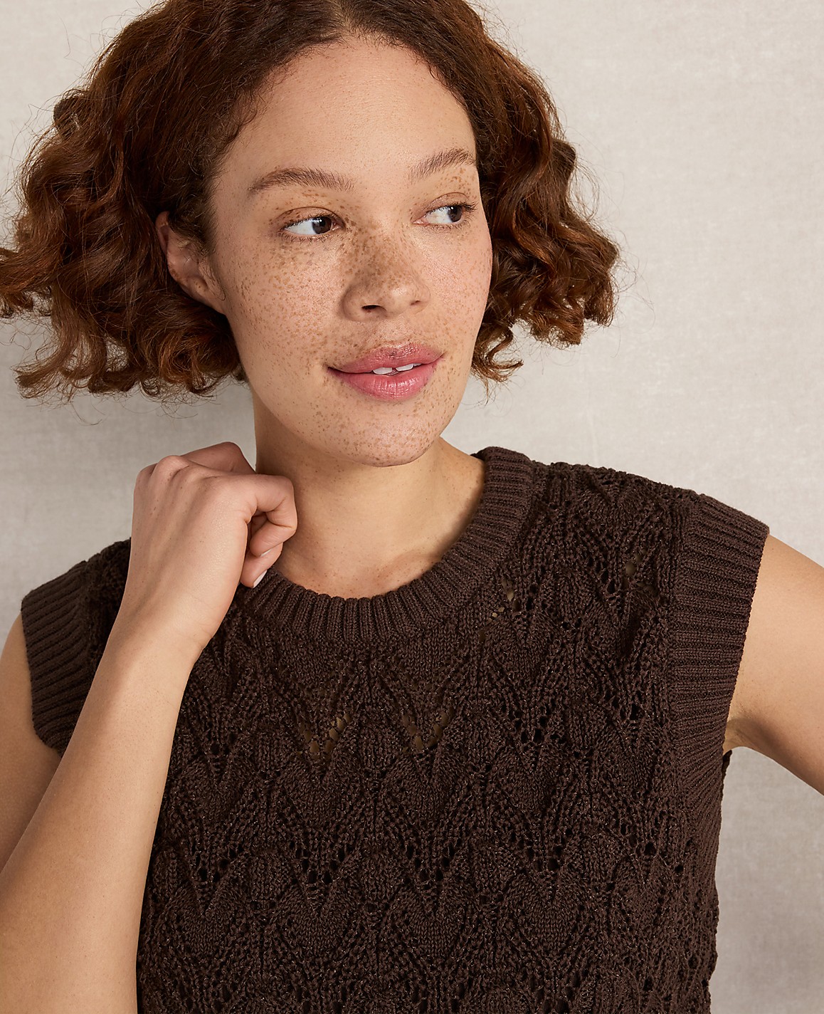 Haven Well Within Organic Cotton Chain Pointelle Sweater Vest