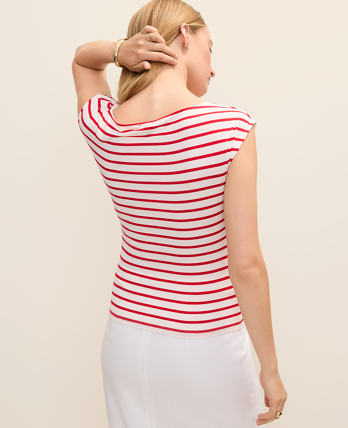 Striped Boatneck Top