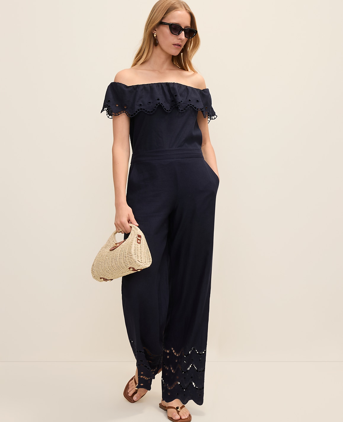 The Easy Wide-Leg Pant in Linen Blend