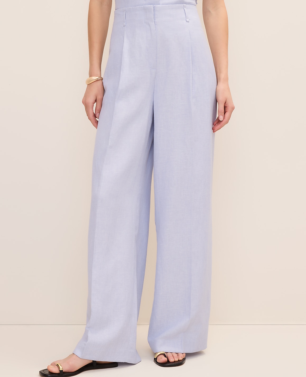 Pleated Wide-Leg Pant