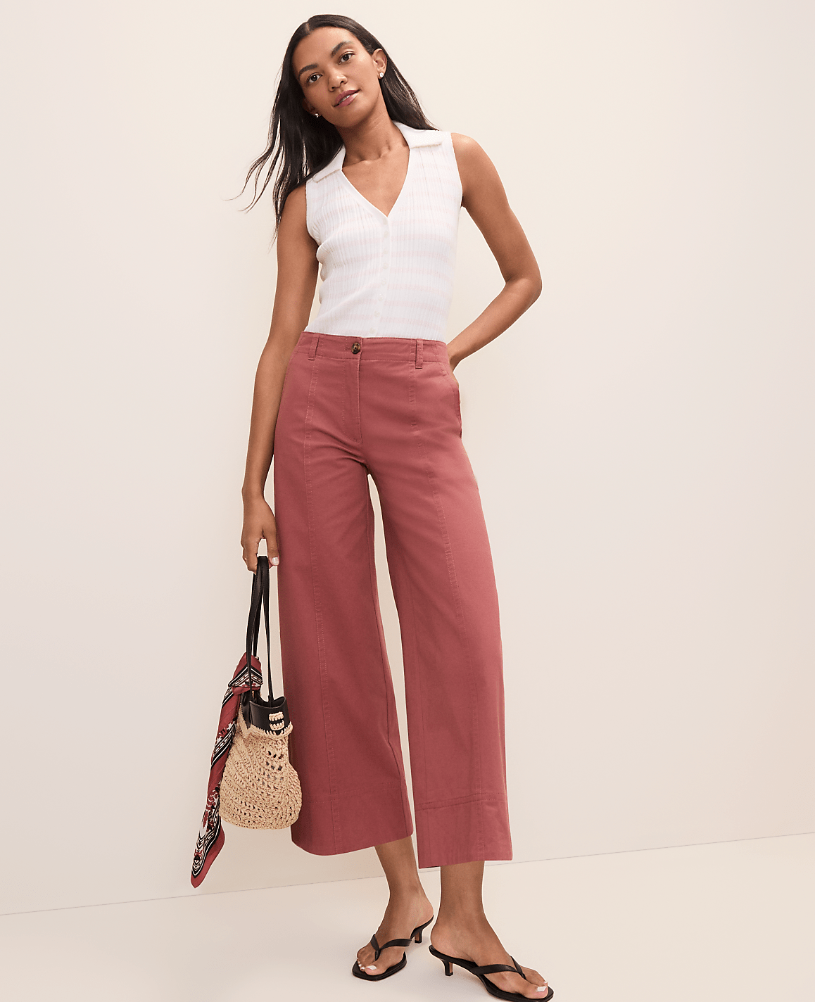 Petite Weekend Wide-Leg Ankle Pant