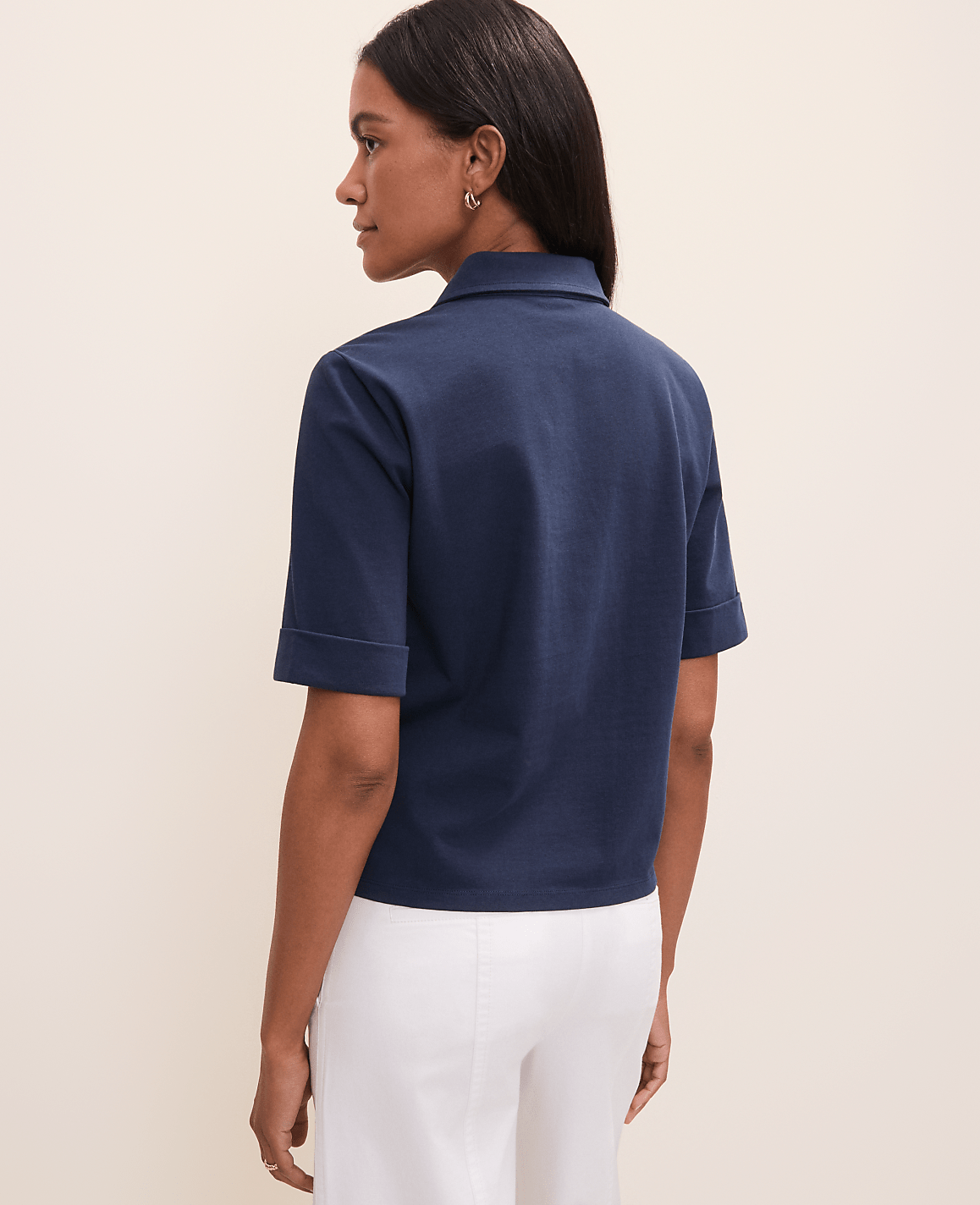 Weekend Split Neck Polo Top