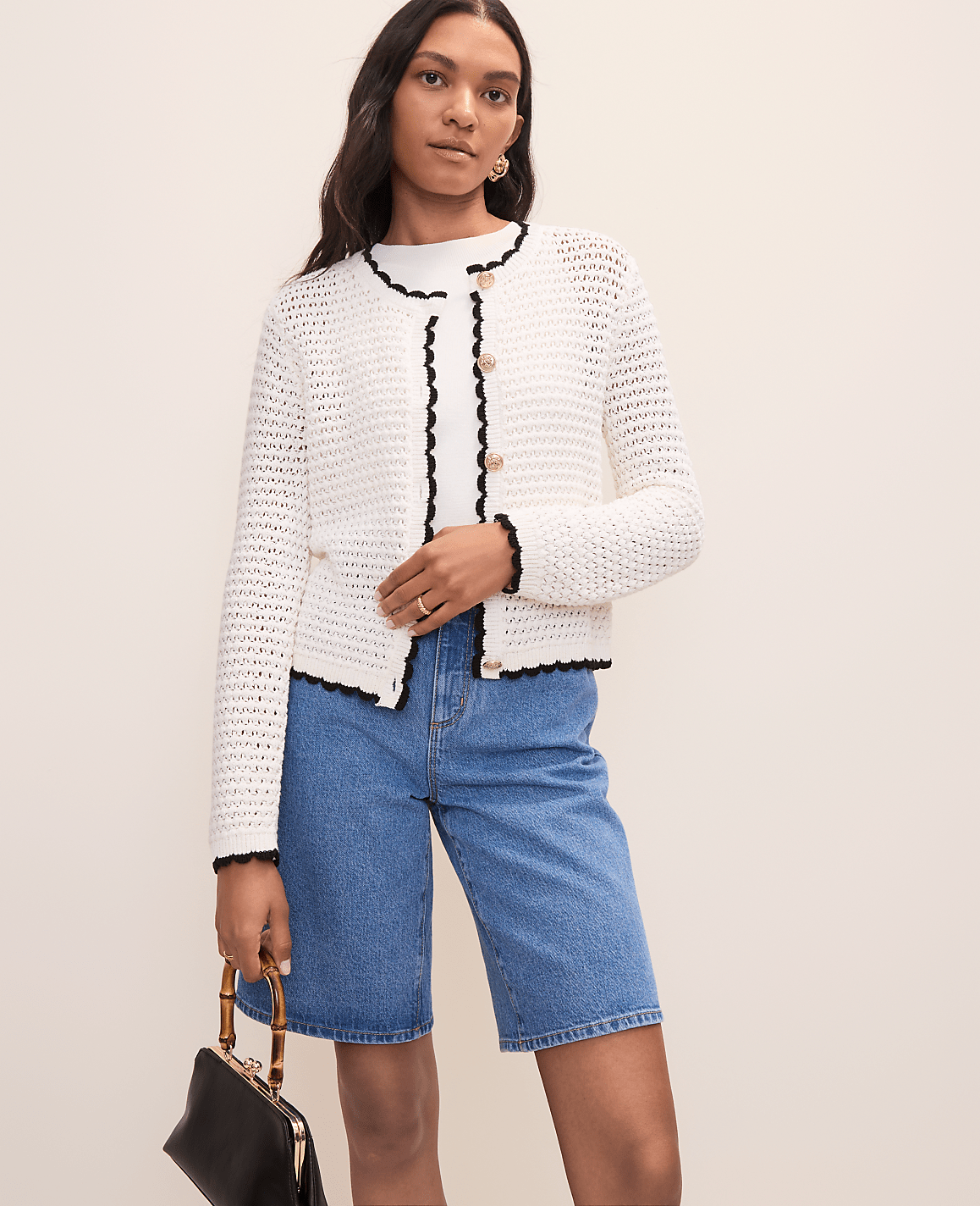Scalloped Trim Cardigan