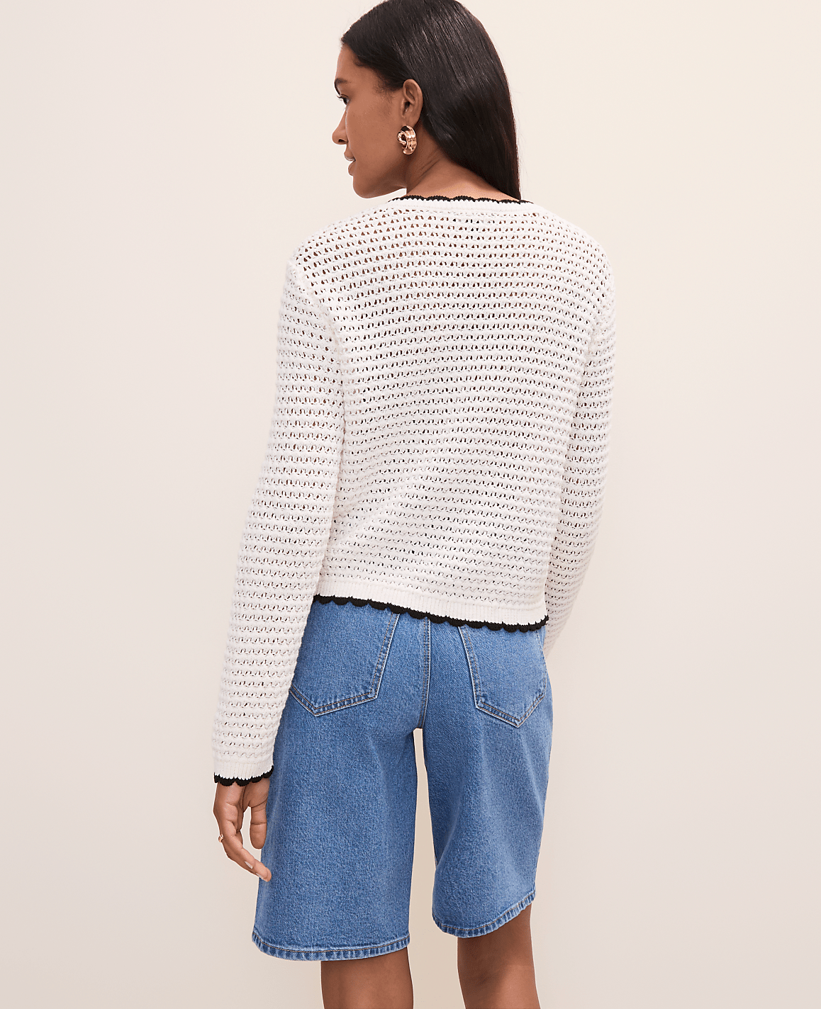 Scalloped Trim Cardigan