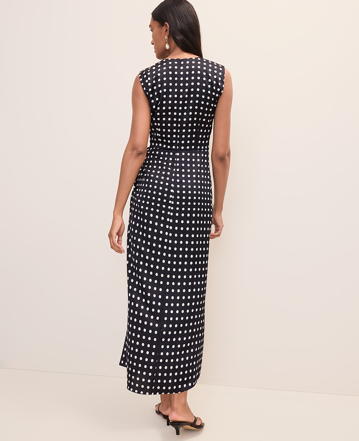 Polka Dot Maxi Dress in Satin