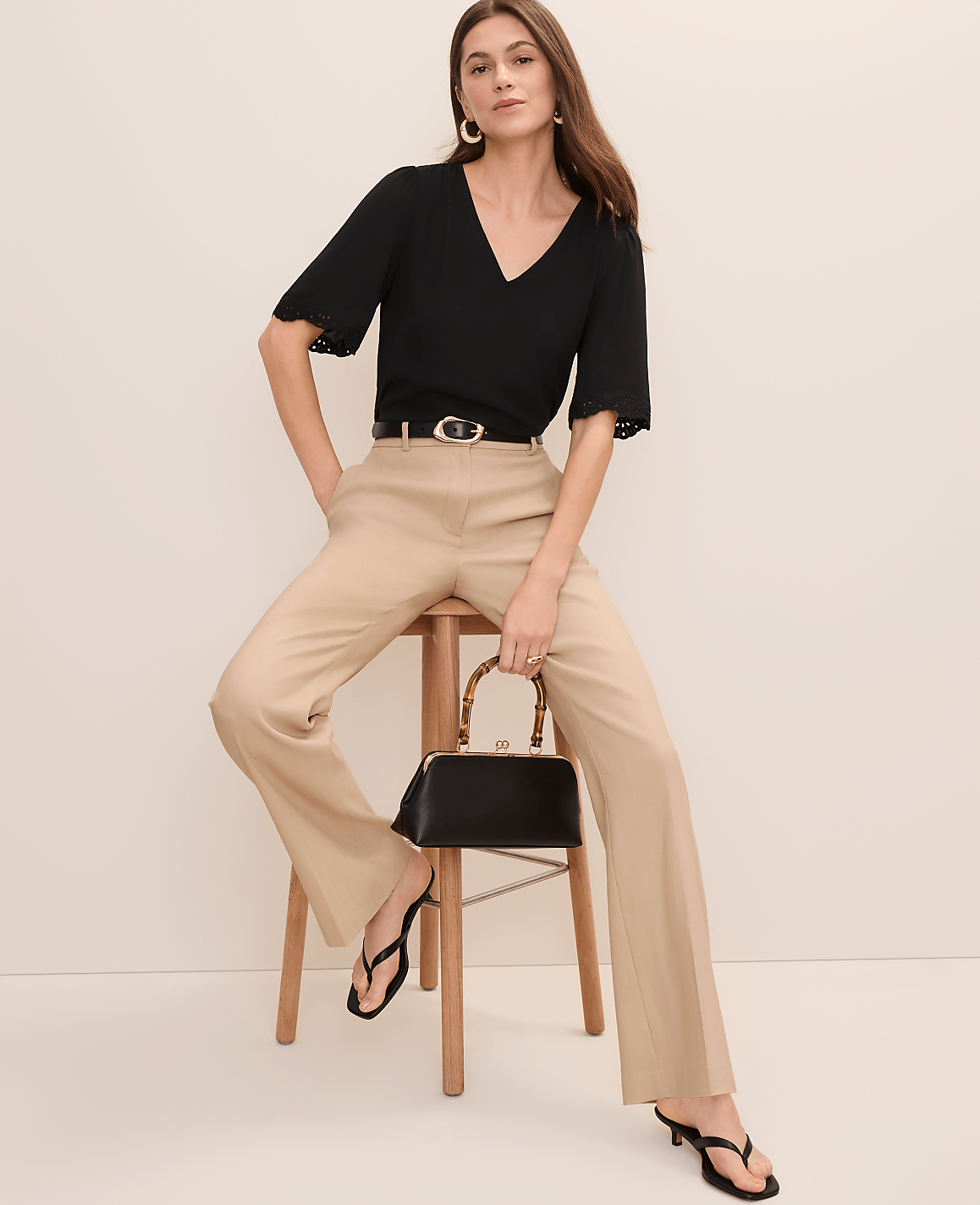 The High Rise Trouser in Linen Blend