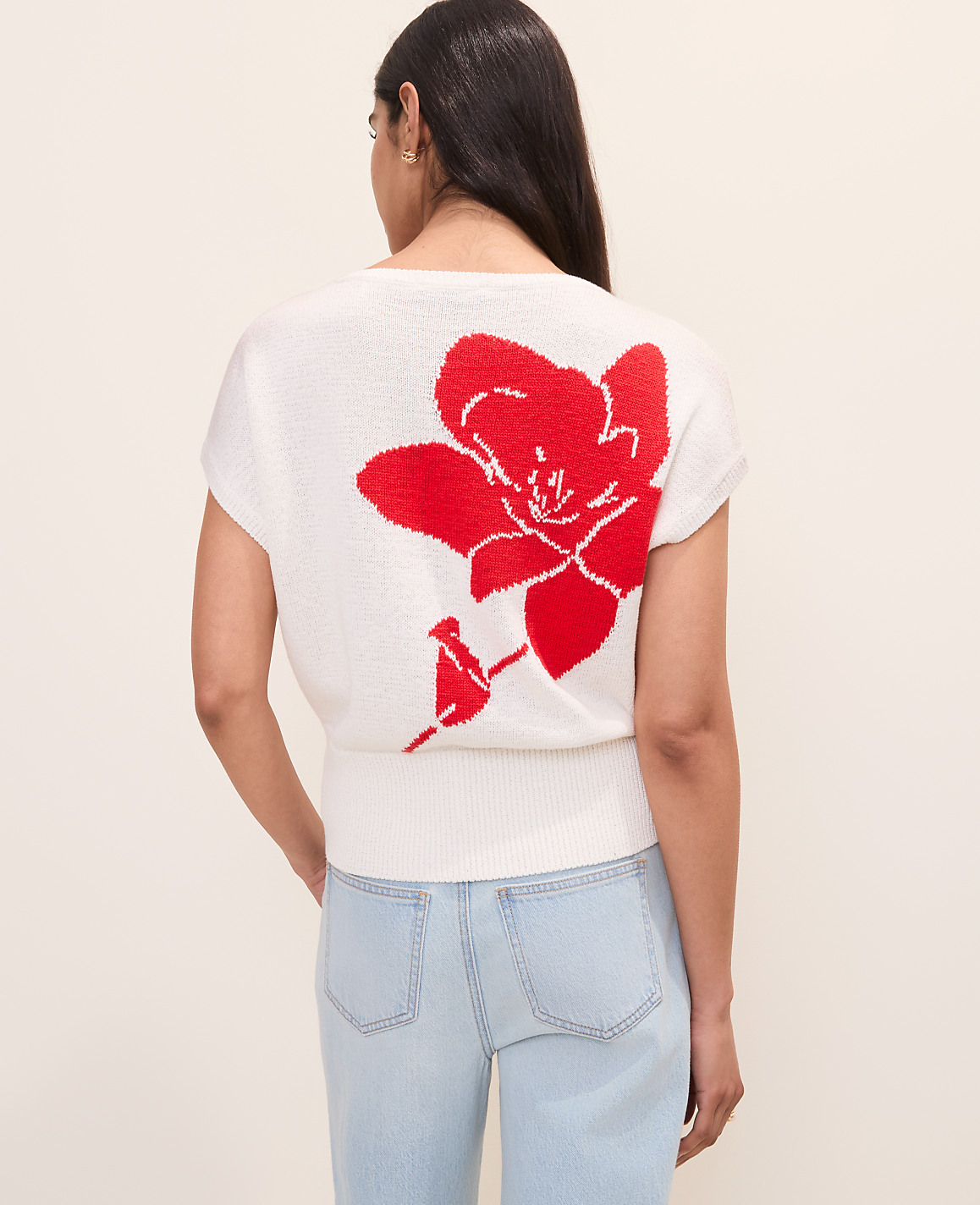 Floral Jacquard Sweater Shell