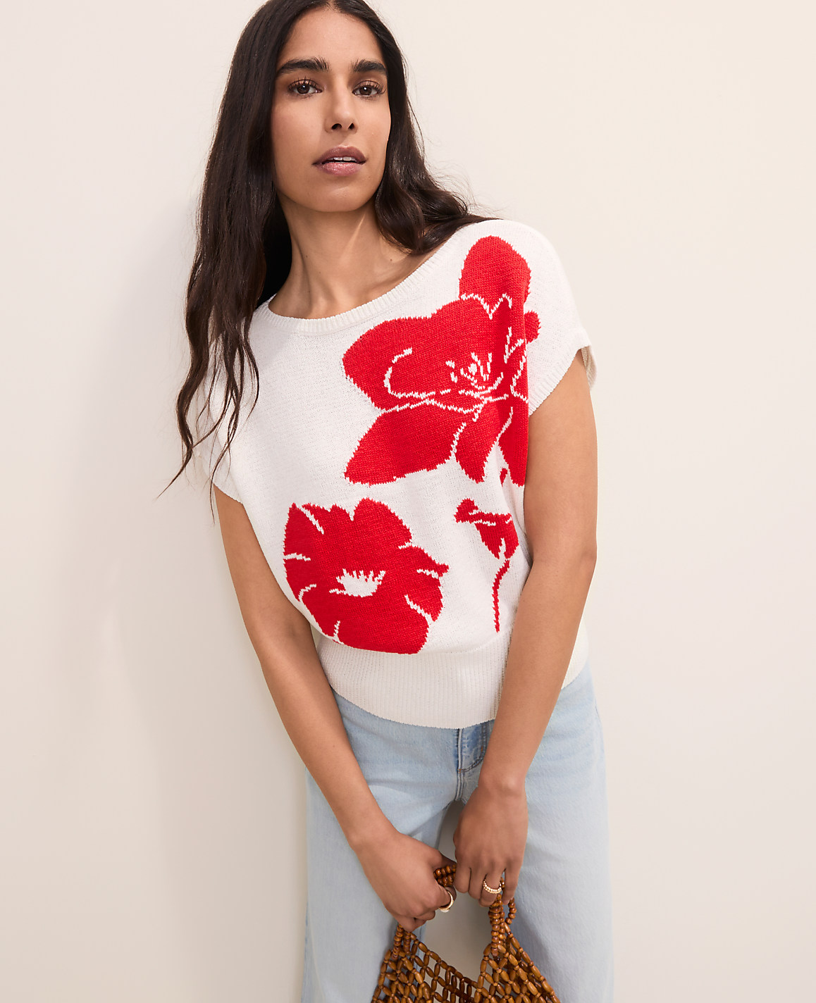 Petite Floral Jacquard Sweater Shell