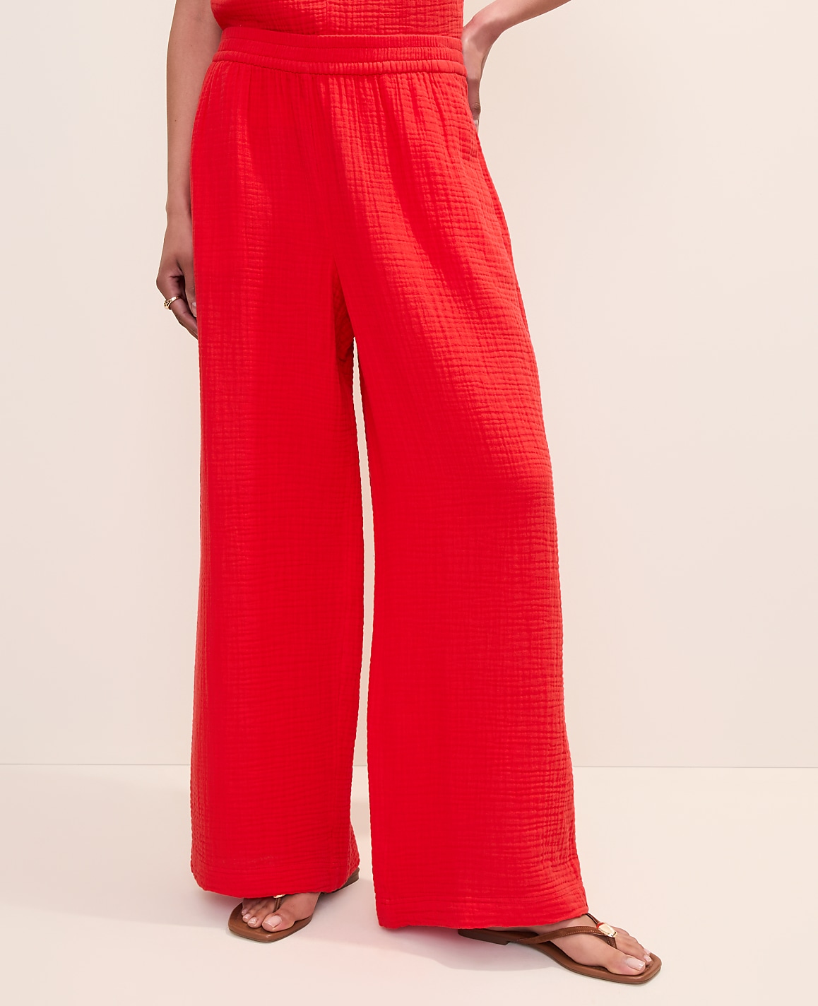 The Easy Fit Wide-Leg Pant in Cotton Gauze