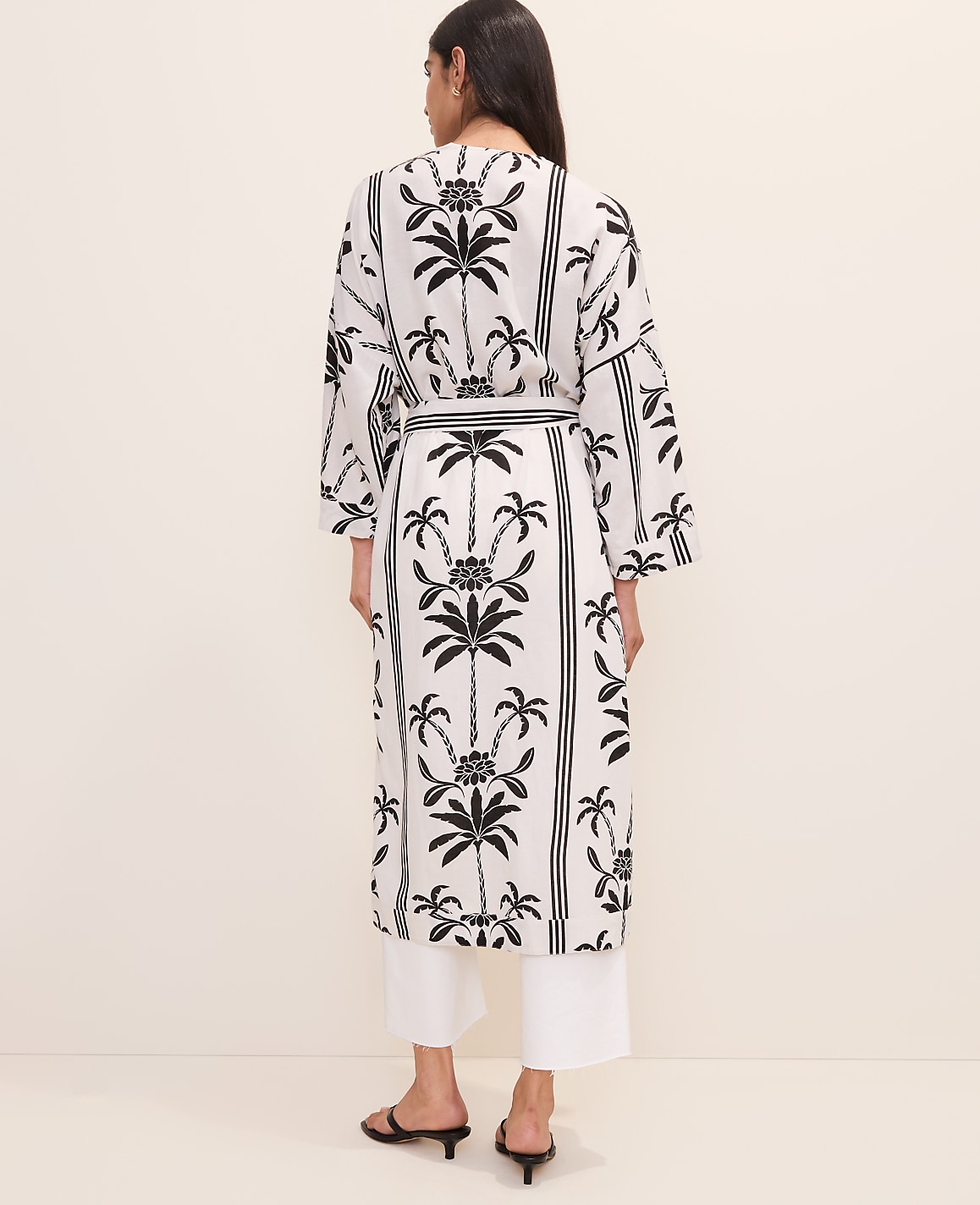 Palm Tree Belted Kimono