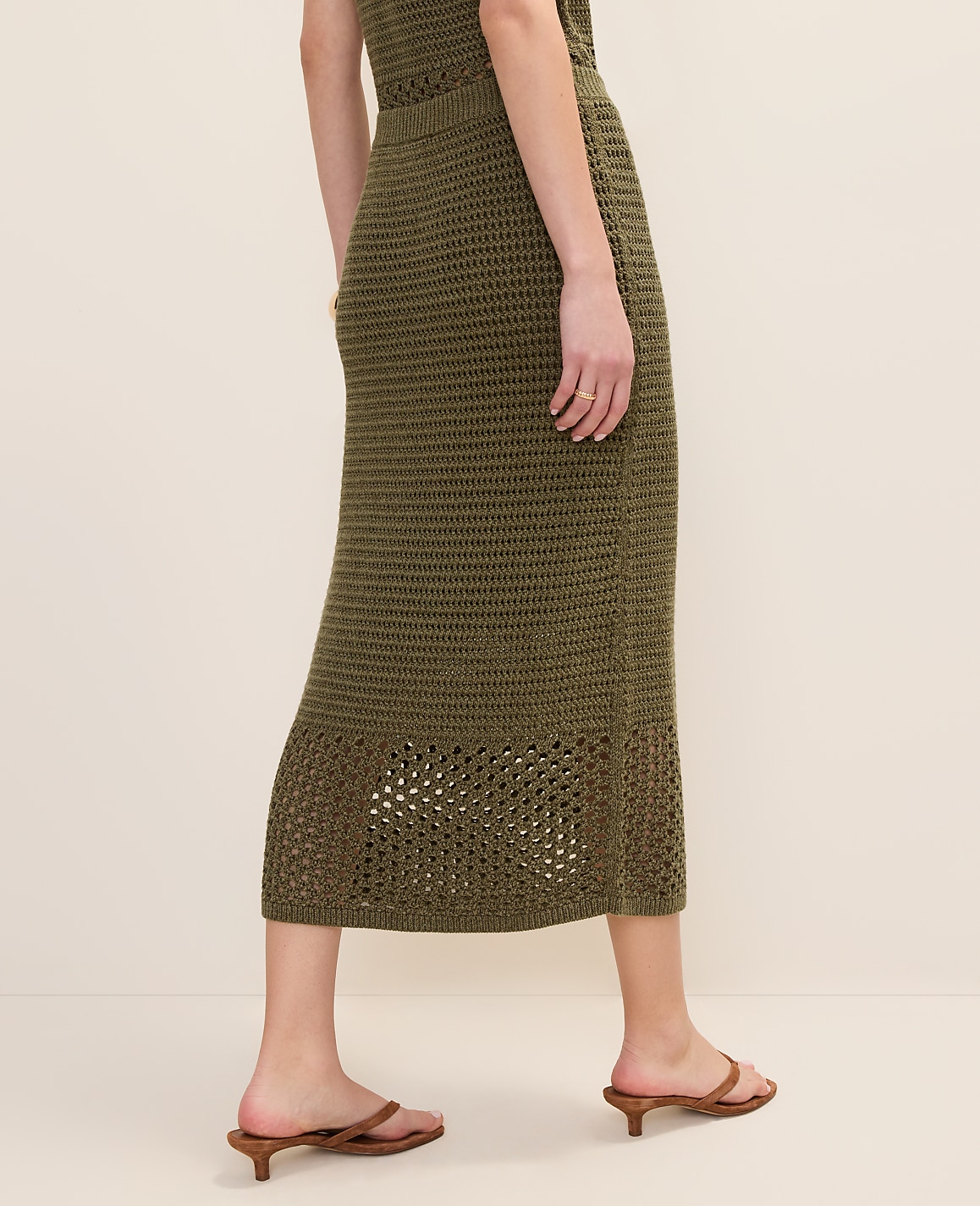 Petite Crochet Midi Sweater Skirt