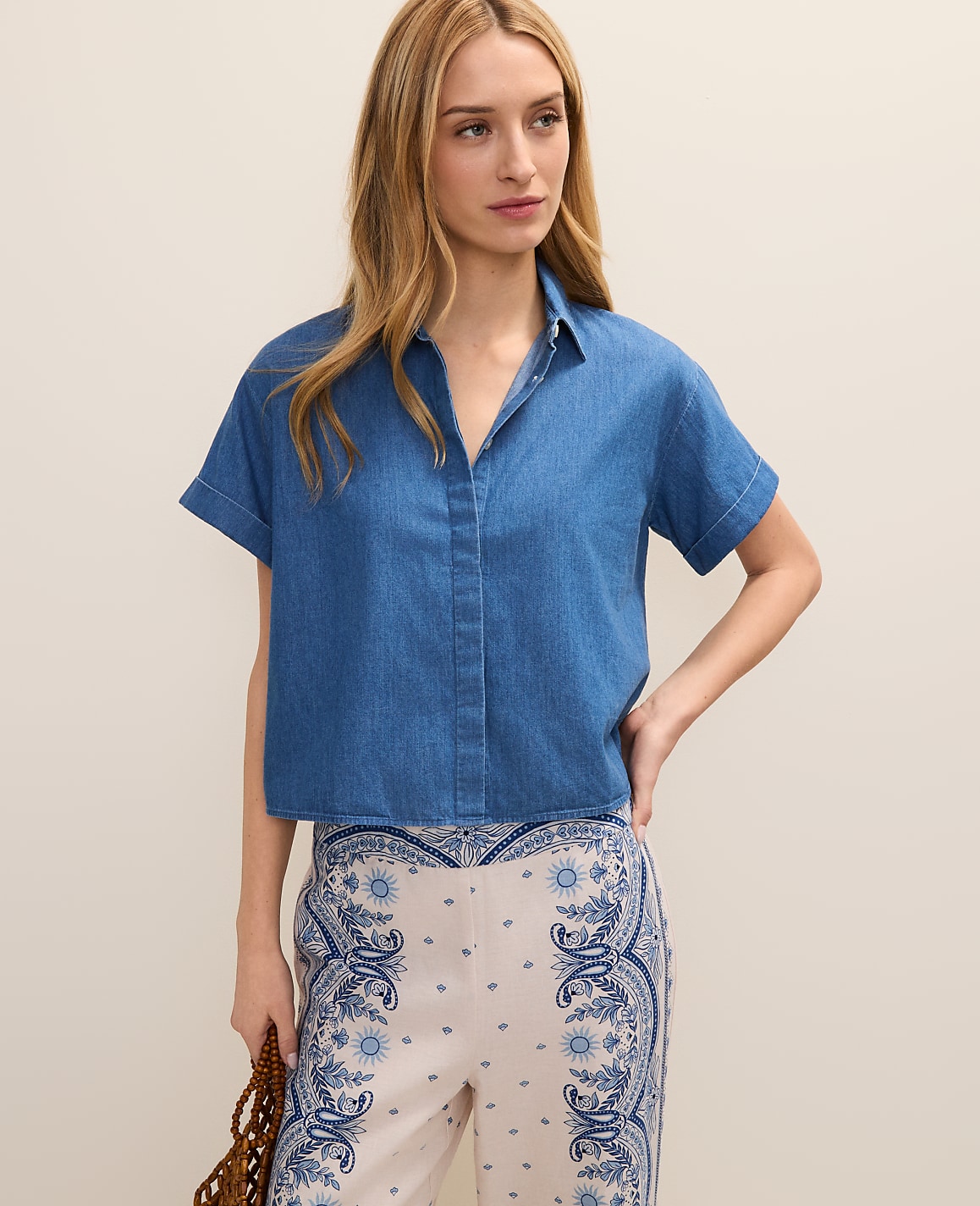 Weekend Chambray Button Down Shirt