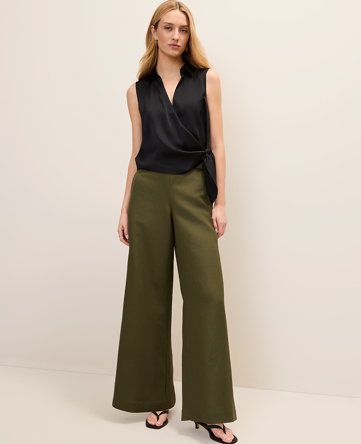The Easy Wide-Leg Pant in Linen Blend