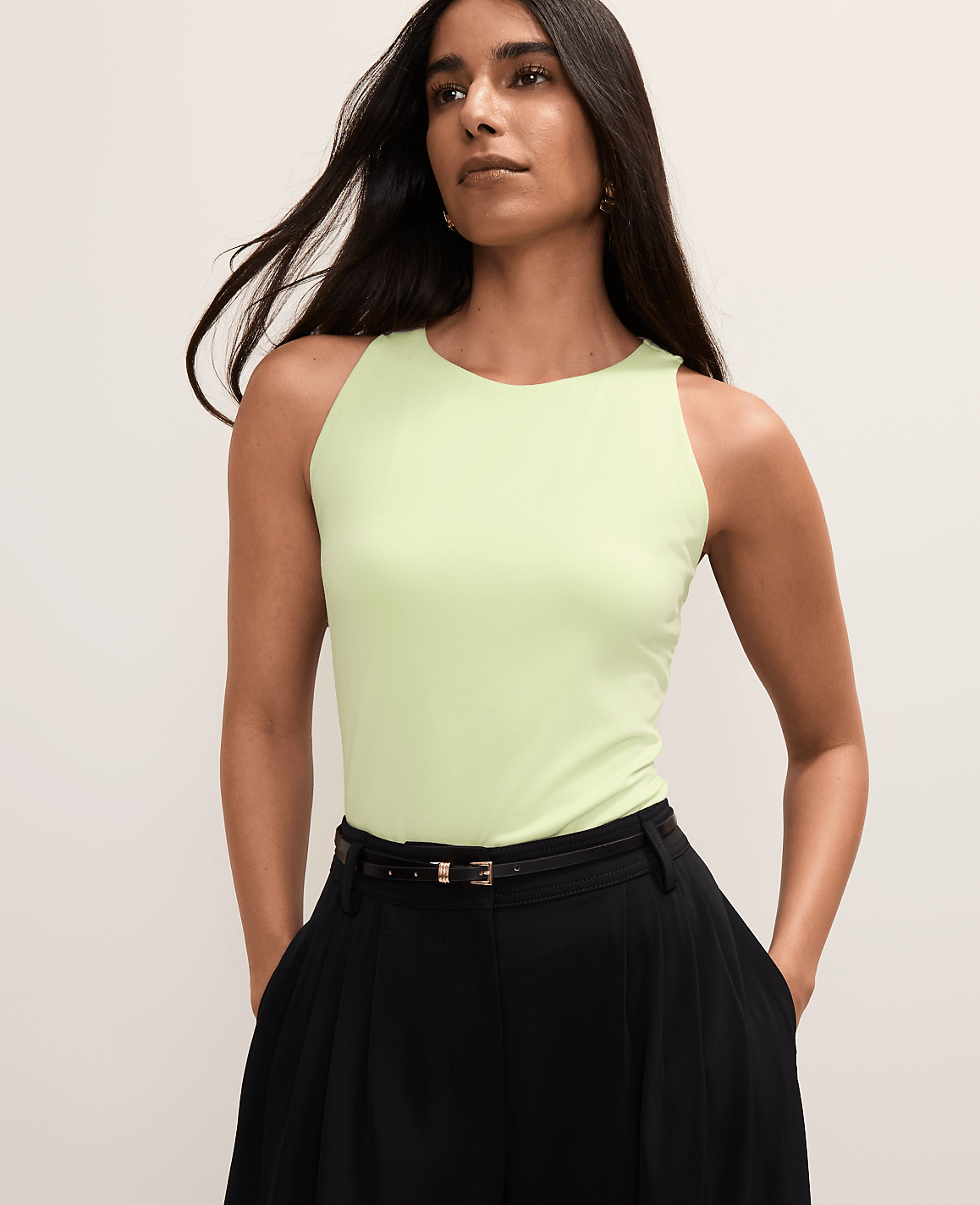Crew Neck Halter Tank Top