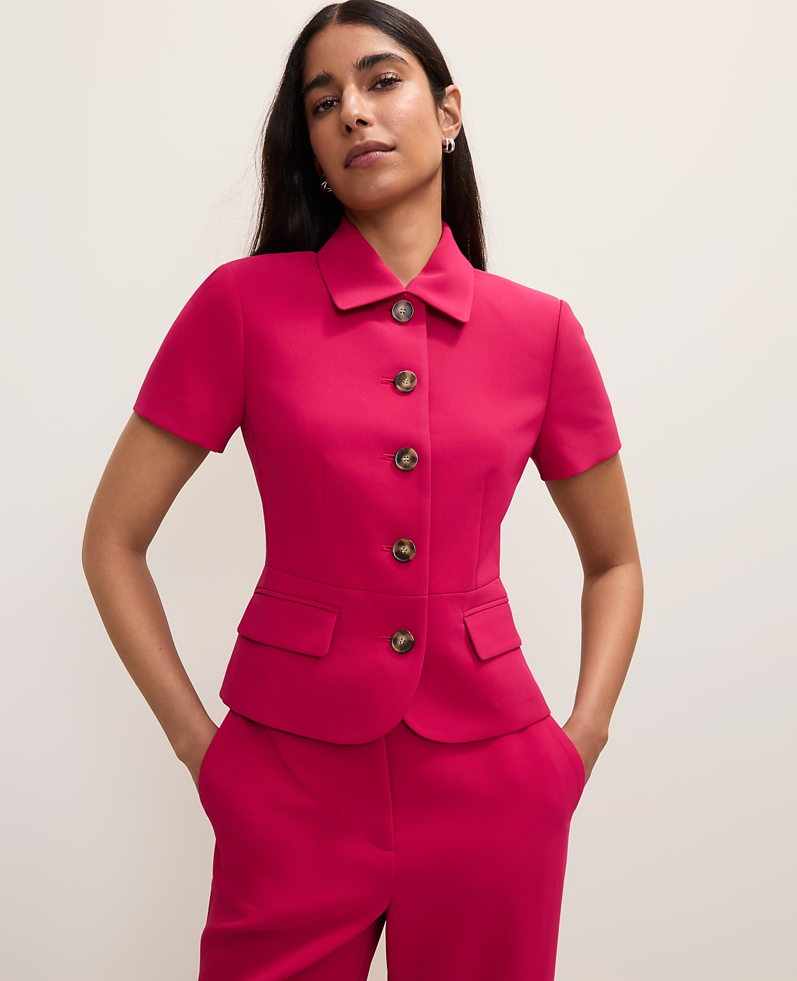 The Collared Jacket in Fluid Crepe