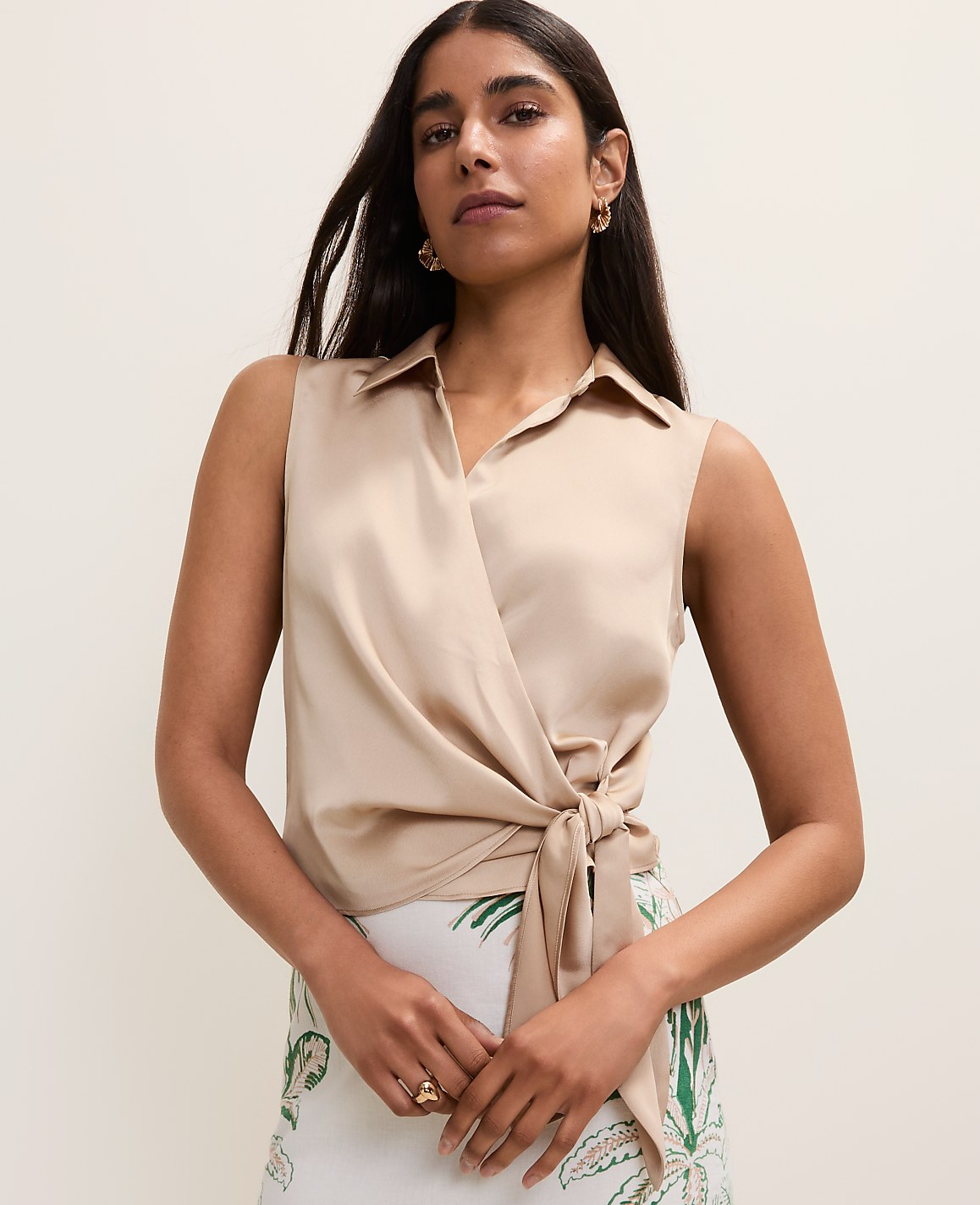 Petite Tie Waist Blouse