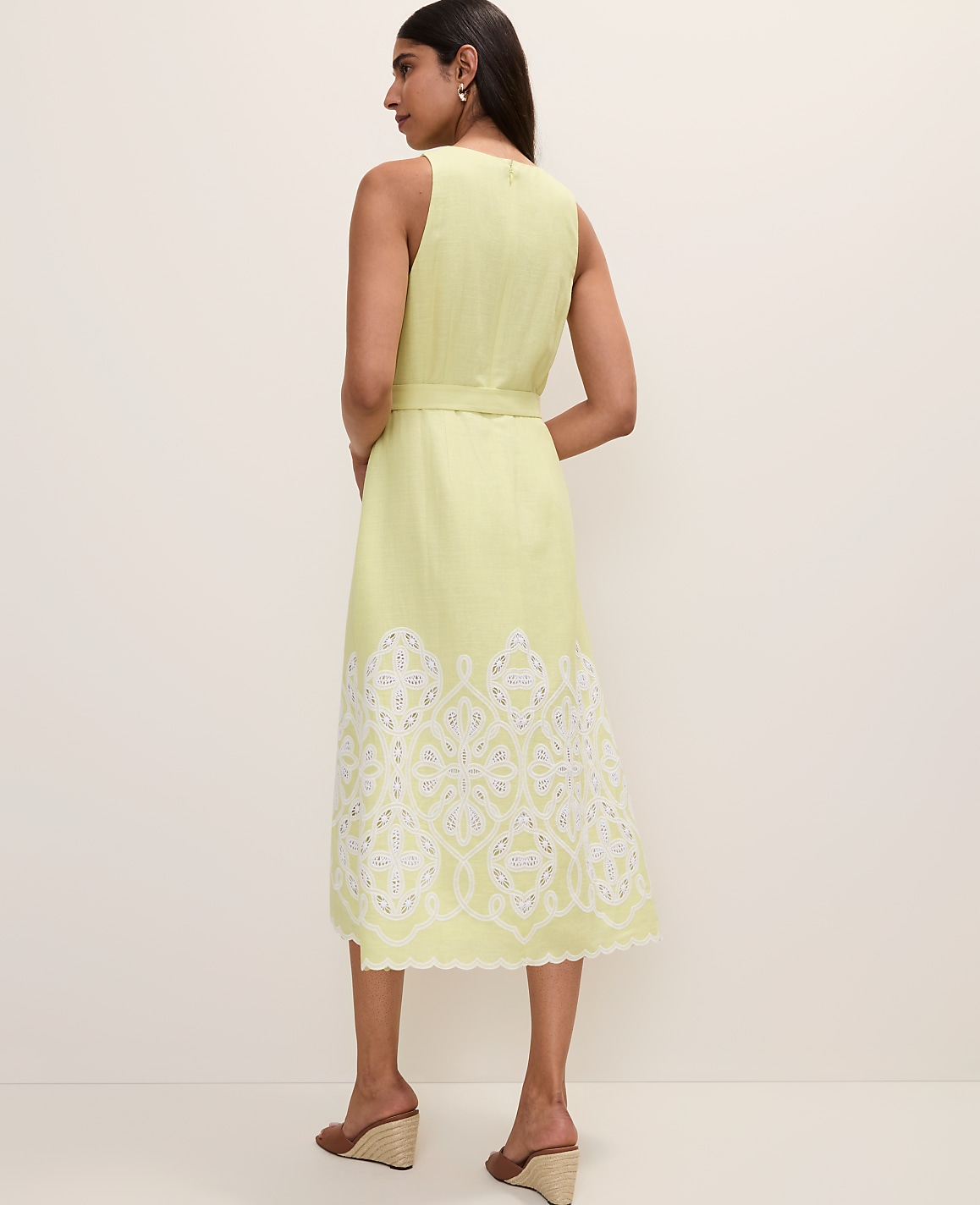 Petite Eyelet Halter Midi Dress