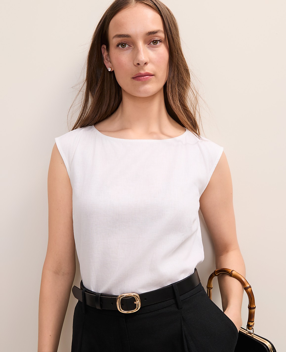 Boatneck Top in Linen Blend