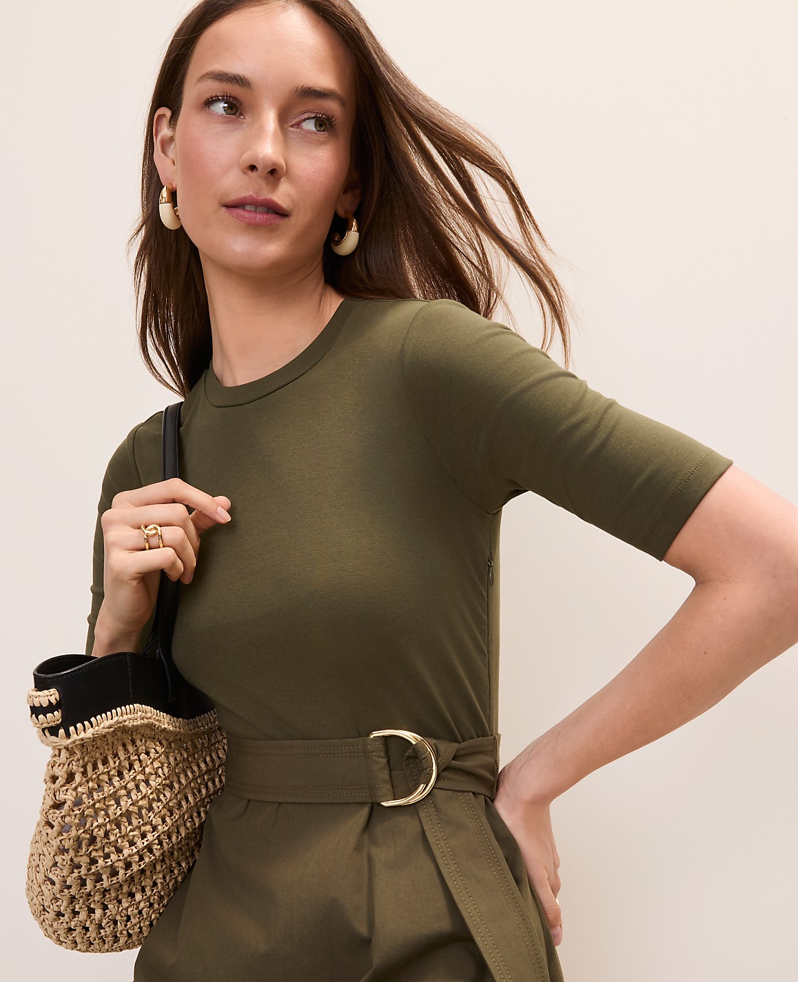 Mixed Media Flare Midi Dress