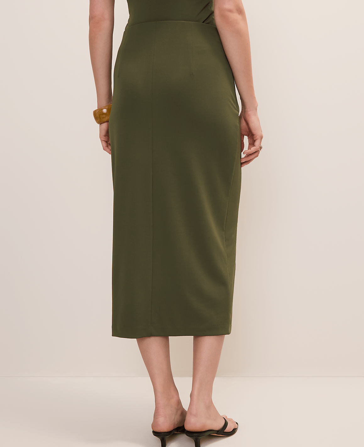Hardware Embellished Wrap Midi Skirt