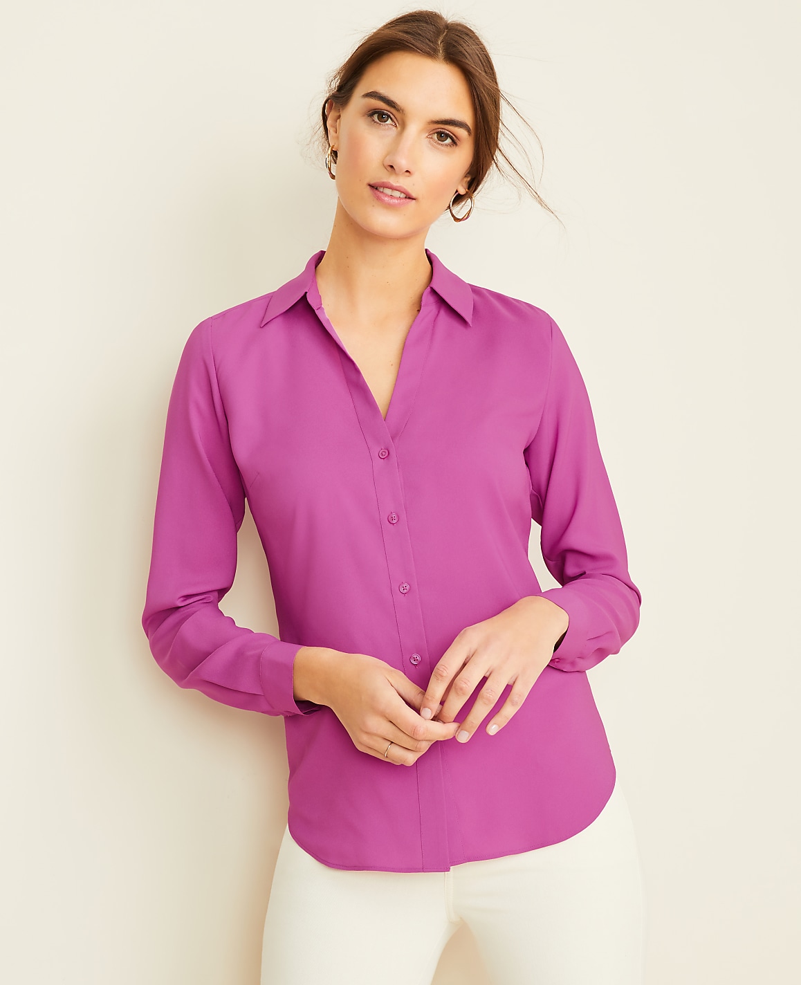 Petite Essential Shirt in Satin