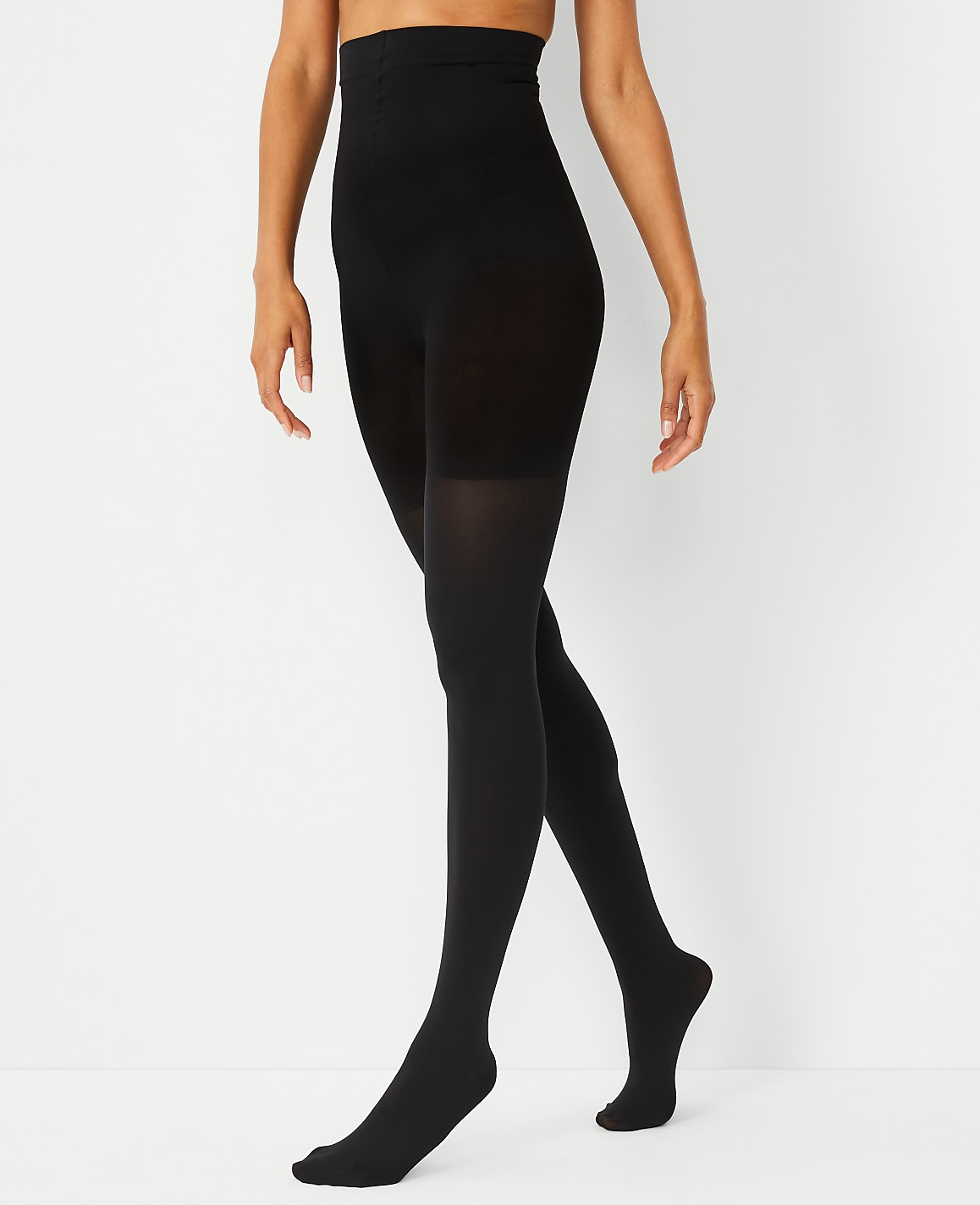 Opaque High Waist Control Top Tights