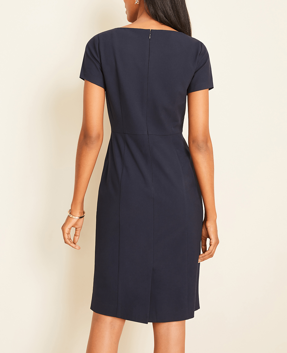 The Petite Square Neck Sheath Dress in Seasonless Stretch