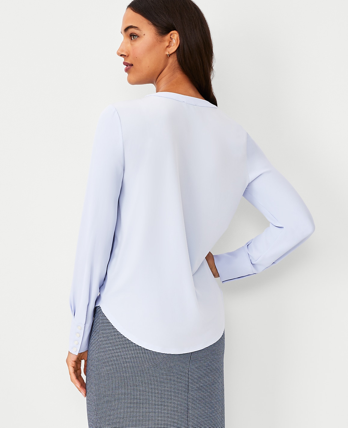 Mixed Media Pleat Front Top