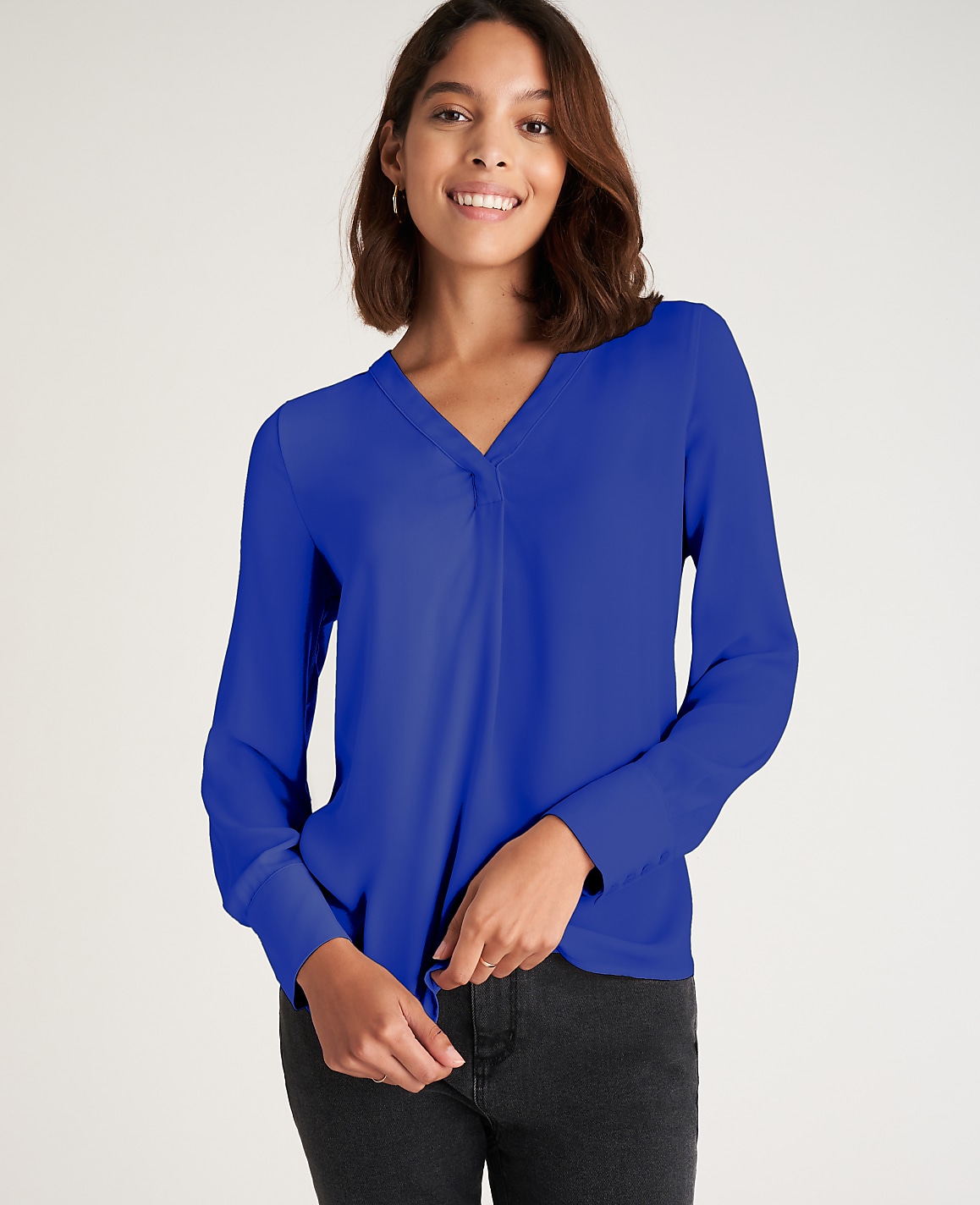 Mixed Media Pleat Front Top