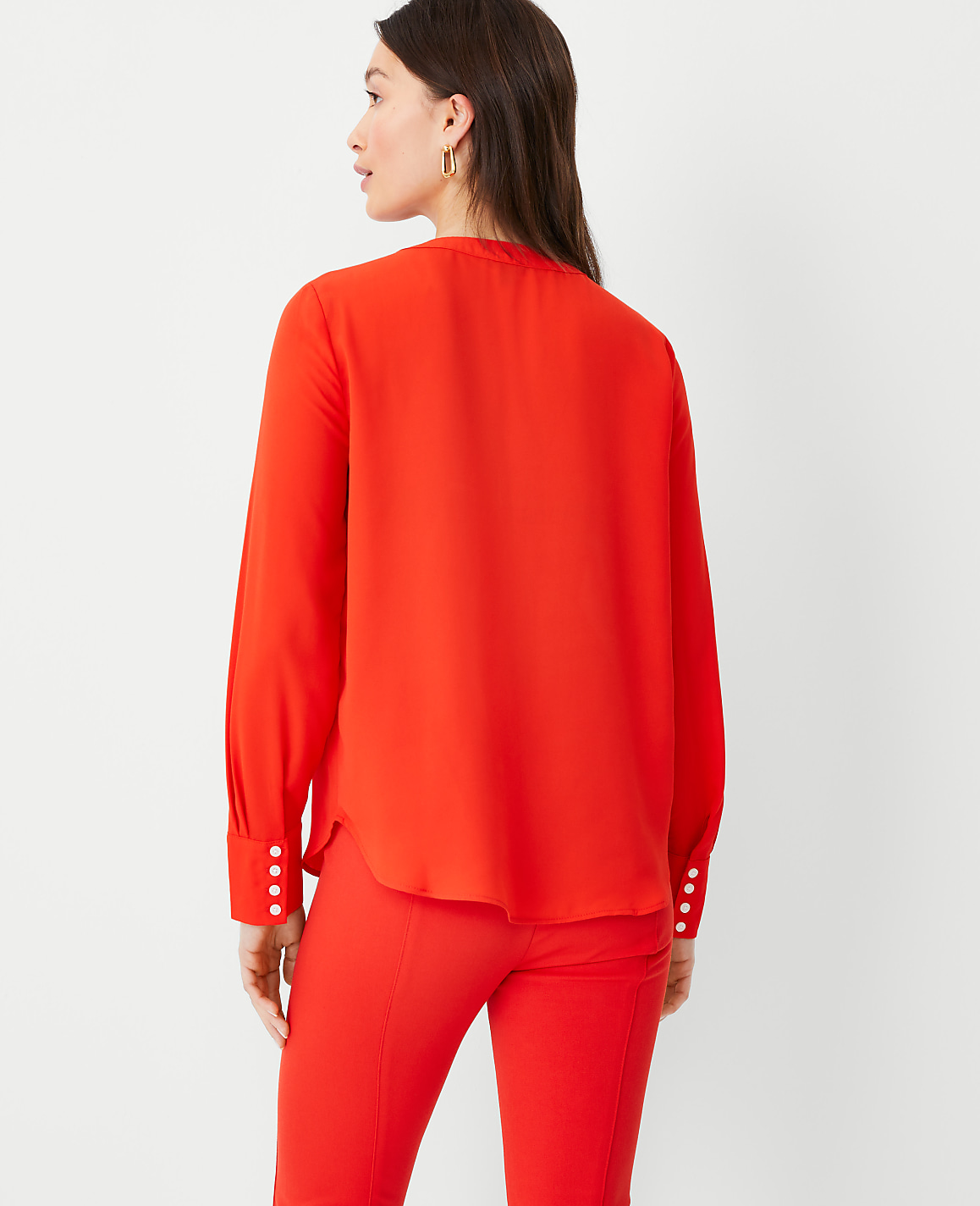 Mixed Media Pleat Front Top
