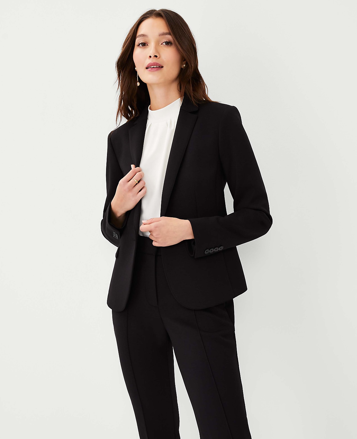 The Petite Single Button Blazer in Double Knit