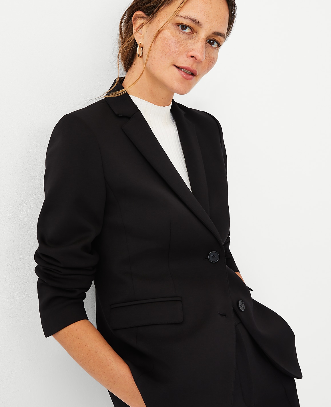 The Two Button Blazer in Double Knit