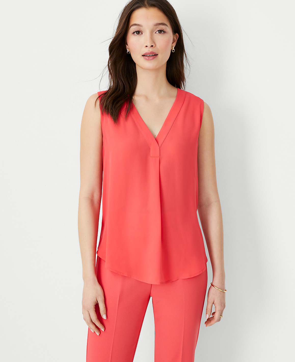 Mixed Media Pleat Front Top