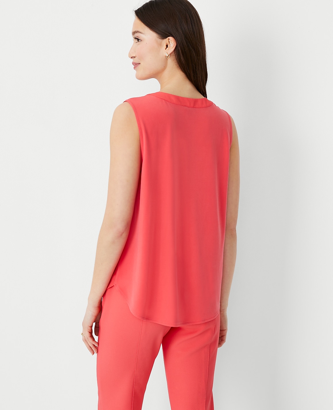 Mixed Media Pleat Front Top