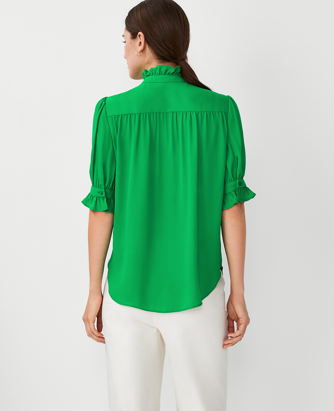 Petite Ruffle Collar Shirt