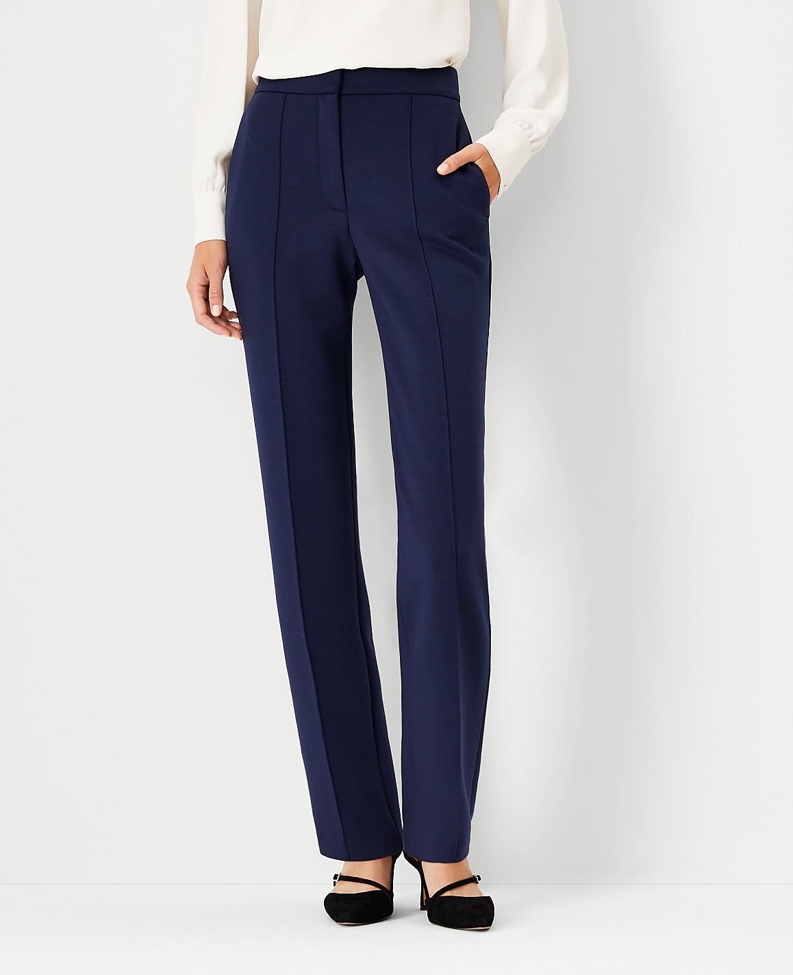 The Straight Pant in Double Knit image number null