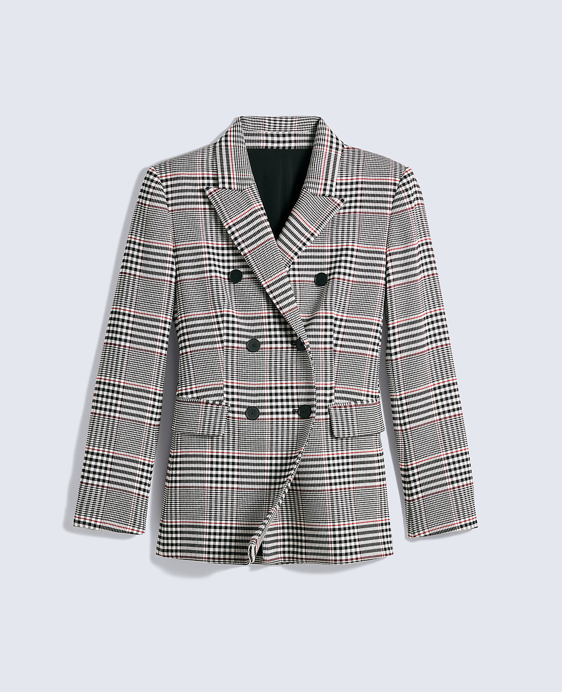 The Fitted Long Blazer in Plaid