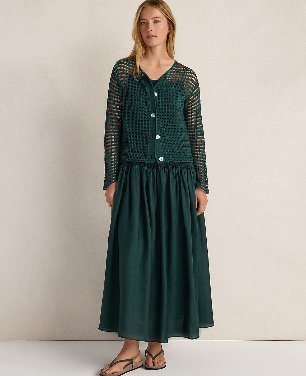 Haven Well Within Organic Cotton Pointelle Cardigan
