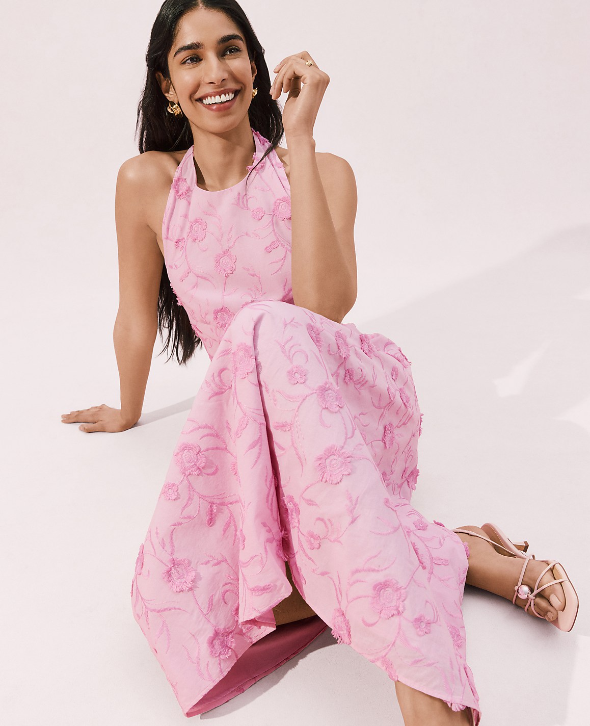 Halter Floral Maxi Dress