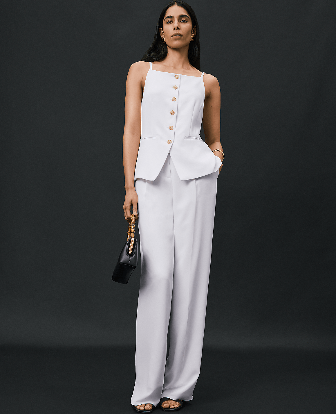 The Petite Pleated Straight Pant