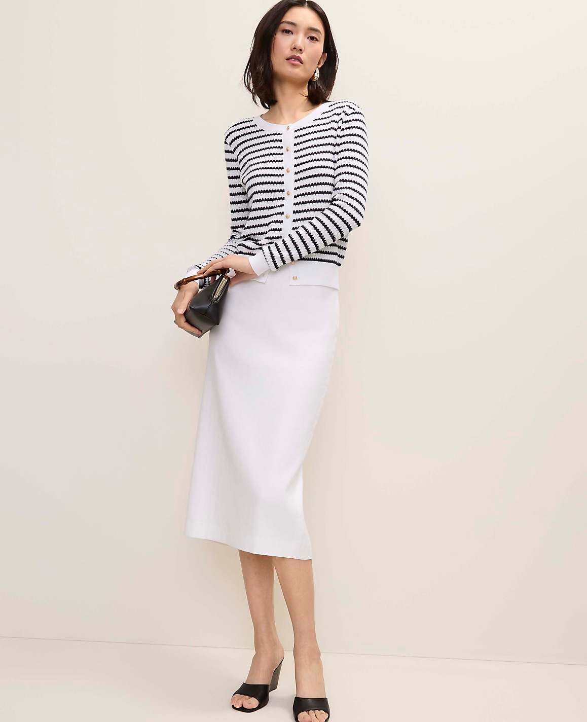 The Petite Striped Ann Cardigan