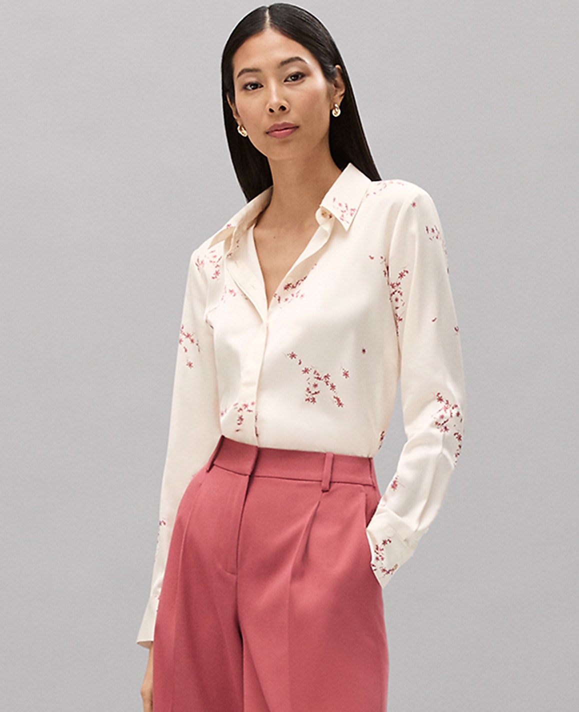 Floral Satin Modern Shirt