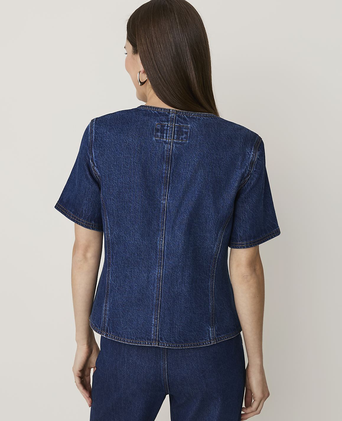 Petite Short Sleeve Denim Jacket
